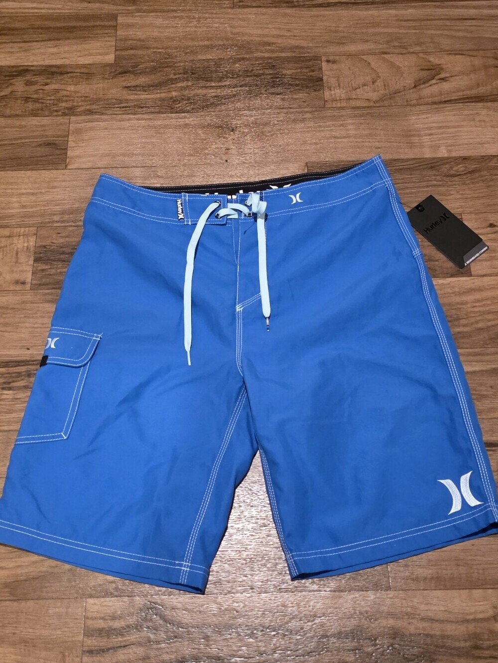 Hurley Men's Royal Blue Boardshorts with White Drawstring